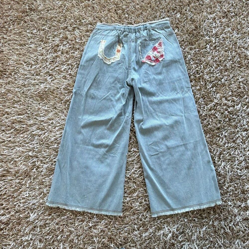 POL Pinstripe Draw String Patch Pants Size L - image 11